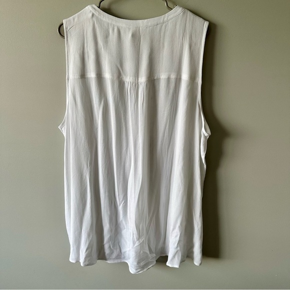 CJ Banks Green Floral Embroidered Tank Top Size 2X Boho Coastal Festival - Picture 9 of 13